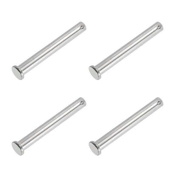Uxcell Single Hole Clevis Pins 304 Stainless Steel Flat Head Pin for Hitch Pin Lock Link Hinge Systems 4 10 x 80 x 74.3 mm