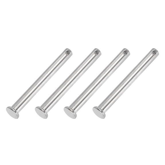 Uxcell Single Hole Clevis Pins 304 Stainless Steel Flat Head Pin for Hitch Pin Lock Link Hinge Systems Machinery 8 x 70 x 69 mm