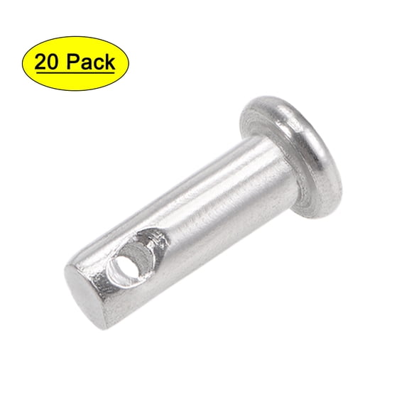 Uxcell Single Hole Clevis Pins - 4mm x 12mm Flat Head 304 Stainless Steel Link Hinge Pin 20 Pcs