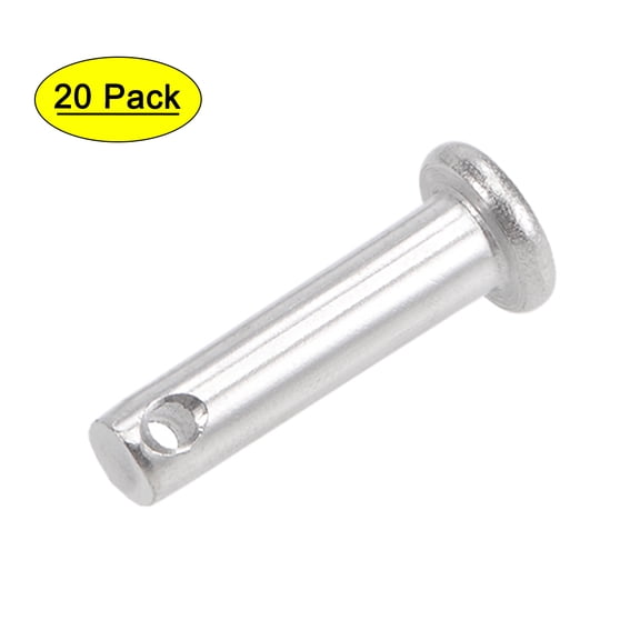 Uxcell Single Hole Clevis Pins - 4mm x 16mm Flat Head 304 Stainless Steel Link Hinge Pin 20 Pcs
