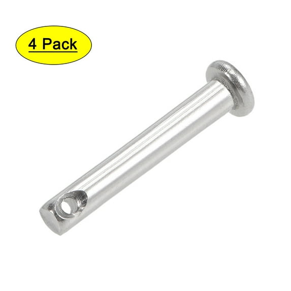 Uxcell Single Hole Clevis Pins 4mm x 25mm Flat Head 304 Stainless Steel Link Hinge Pin 4Pcs