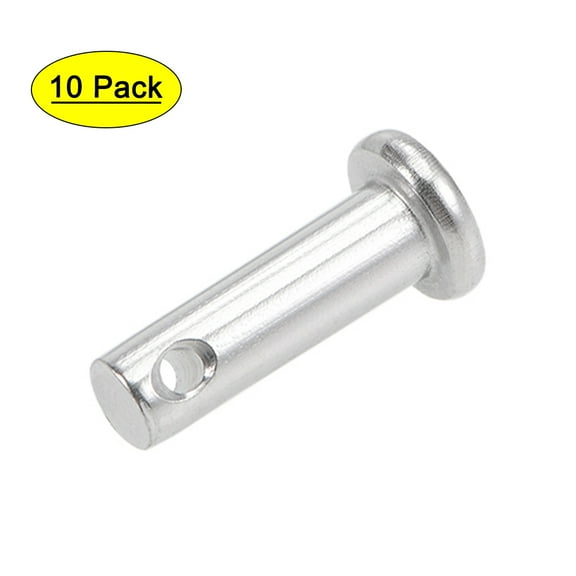 Uxcell Single Hole Clevis Pins - 5mm x 16mm Flat Head 304 Stainless Steel Link Hinge Pin 10 Pcs