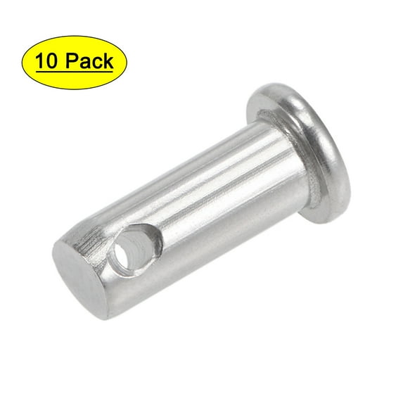 Uxcell Single Hole Clevis Pins - 8mm x 20mm Flat Head 304 Stainless Steel Link Hinge Pin 10 Pcs