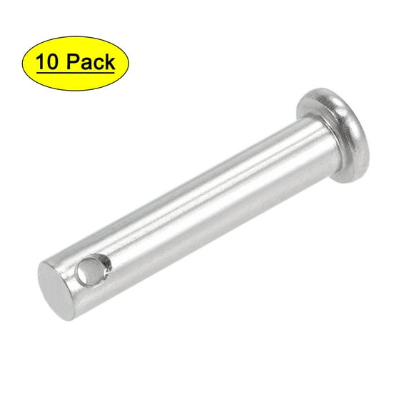 Uxcell Single Hole Clevis Pins - 8mm x 40mm Flat Head 304 Stainless Steel Link Hinge Pin 10 Pcs