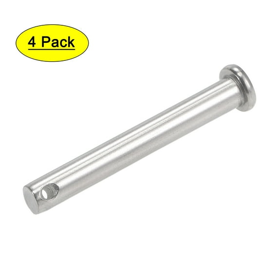 Uxcell Single Hole Clevis Pins 8mm x 60mm Flat Head 304 Stainless Steel Link Hinge Pin 4Pcs