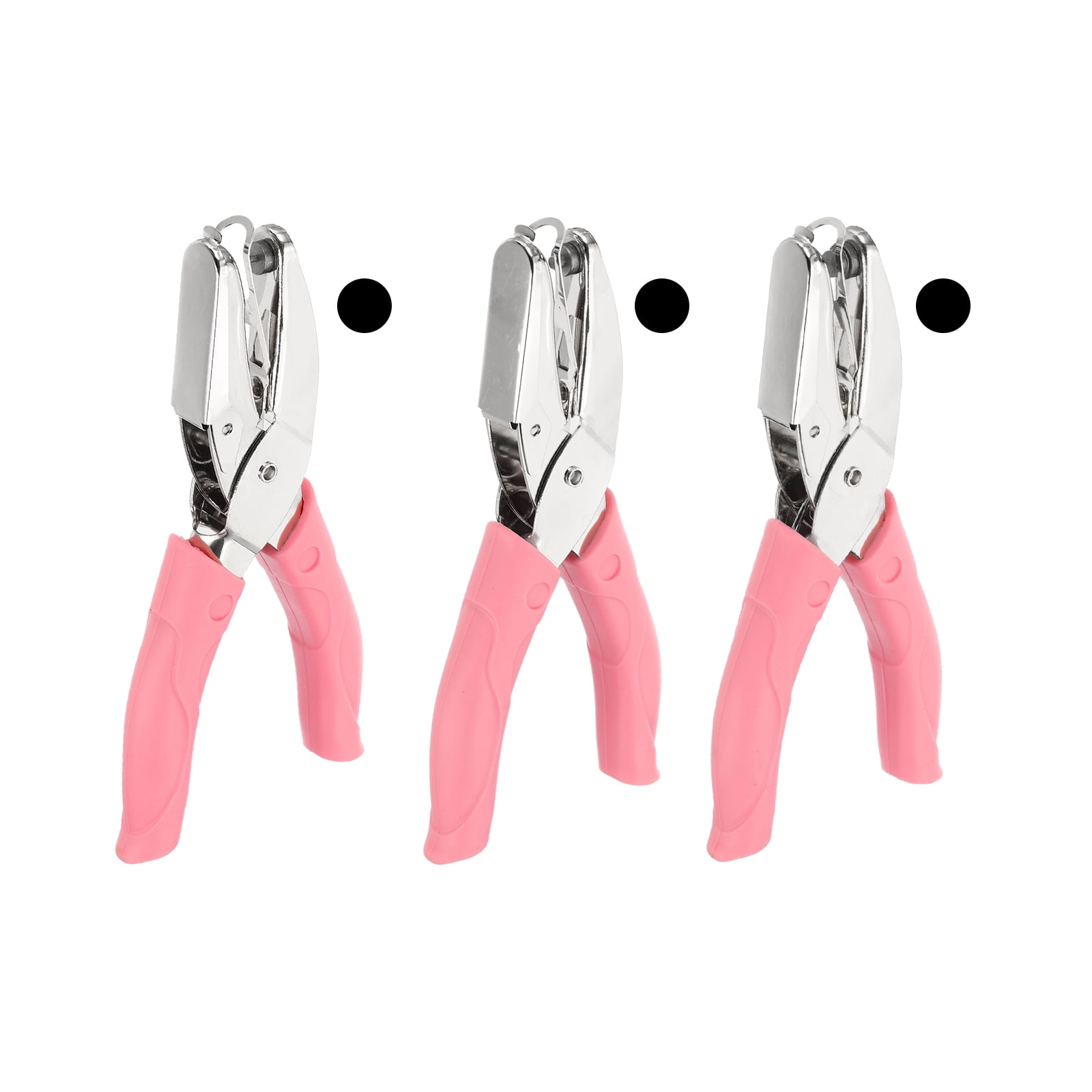Uxcell Single Hole Punch, 3Pcs Handheld Hole Puncher with Soft Handle Metal Paper Puncher for Tag DIY Craft Scrapbook
