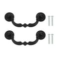 thumbnail image 1 of Hole Center Drop Bail Pull Handles 4.84x1.85", 2 Pcs Drawer Handles with Screws for Cabinet Wooden Box, Black, 1 of 7