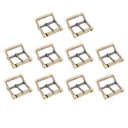 Uxcell Single Prong Belt Buckle, 1.6"x1.3" Rectangle Shape Metal Roller Buckle Center Bar Buckles for Leather Bag DIY Craft Strap Shoe Making AccessoriesBronze, Pack of 10