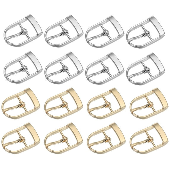 Uxcell Single Prong Belt Buckle, Metal Roller Buckle Oval Center Bar Buckles for Belt Purse Making Leather Hardware Silver/Light Gold 0.8"