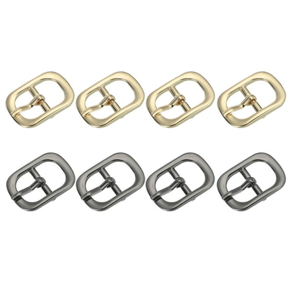 Uxcell Single Prong Belt Buckle, Metal Roller Pin Buckle Oval Center Bar Buckles for Belt Purse Making Leather Hardware Light Gold/Black 0.5"
