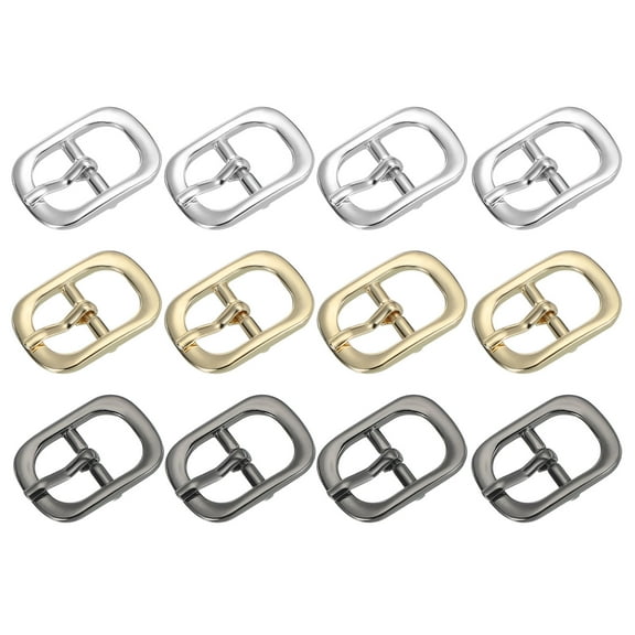 Uxcell Single Prong Belt Buckle Metal Roller Pin Buckle Oval Center Bar Buckles for Strap Belt Purse Making Hardware 0.5"