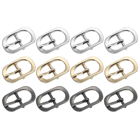 Uxcell Single Prong Belt Buckle Metal Roller Pin Buckle Oval Center Bar Buckles for Strap Belt Purse Making Hardware 0.6"