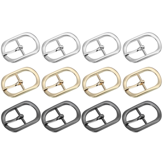 Uxcell Single Prong Belt Buckle Metal Roller Pin Buckle Oval Center Bar Buckles for Strap Belt Purse Making Hardware 1"