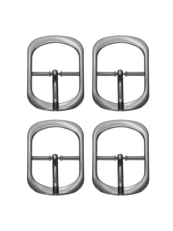 Single Prong Buckle, 4 Pcs 1 Inch Adjustable Metal Roller Buckle Oval Center Bar Buckle Belt Buckles for Bags DIY Crafts Purse Straps Shoe Belts Making Accessories, Black