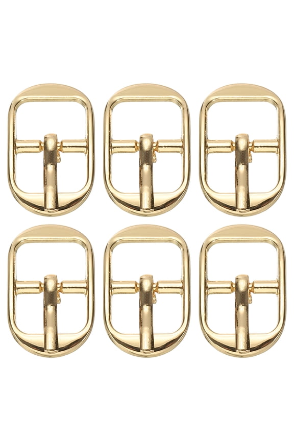 Single Prong Buckle, 6 Pcs 0.5 Inch Adjustable Metal Roller Buckle Oval Center Bar Buckle Belt Buckle for Bags DIY Crafts Purse Straps Shoe Belts Making Accessories, Gold Tone