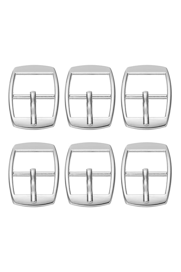 Single Prong Buckle, 6 Pcs 0.8 Inch Adjustable Metal Roller Buckle Oval Center Bar Buckle Belt Buckle for Bag DIY Craft Purse Strap Shoe Belt Making Accessories, Silver Tone