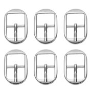Uxcell 6 Pcs 0.6 inch Single Prong Buckles Oval Center Bar Buckles Silver Tone