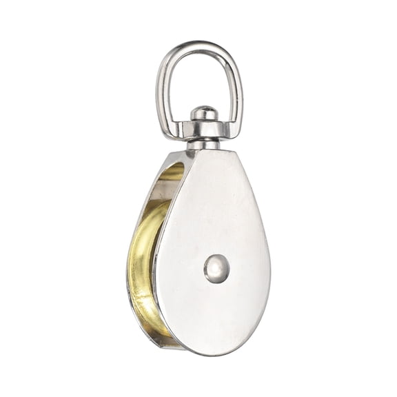 Uxcell Single Pulley Block, (Loading 1600KG)(1Pcs), Zinc Alloy Heavy Duty Wheel Swivel Rigging Lifting Fixed Pulley for Wire Rope Gym Equipment Clothesline