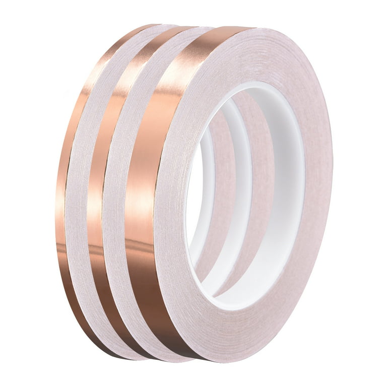 Uxcell Single-Sided Conductive Tape Copper Foil Tape 4mm/6mm x 30m/98.4ft 2  packs 