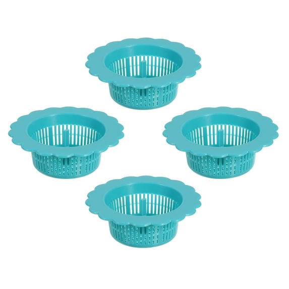 Uxcell Sink Drain Strainer, Plastic Kitchen Sink Filter Hair Drain Catchers, Blue 4Pack