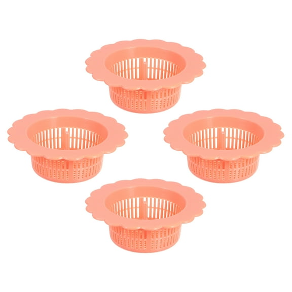 Uxcell Sink Drain Strainer, Plastic Kitchen Sink Filter Hair Drain Catchers, Pink 4Pack