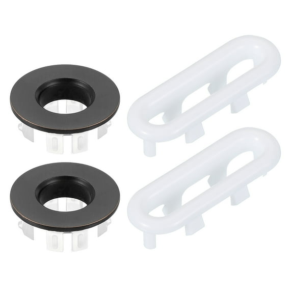Uxcell Sink Overflow Ring, Bathroom Sink Overflow Drain Cover Insert for Kitchen and Bathroom Copper/White