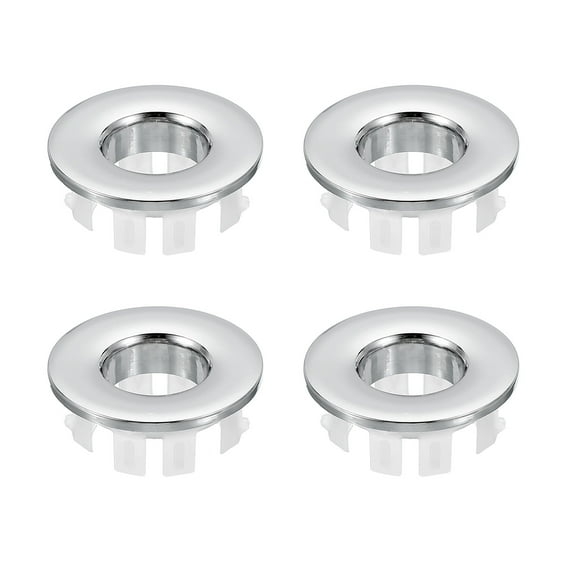 Uxcell Sink Overflow Ring, Bathroom Sink Overflow Drain Cover for Kitchen Basin Silver