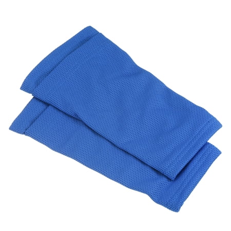 Uxcell Size L Soccer Shin Guard Socks, Breathable Sleeves for Running, Blue 1 Pair
