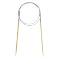 thumbnail image 1 of Uxcell Size US 4 (3.5mm) Bamboo Circular Knitting Needle 32 inch Round Wooden Needle for Handmade Projects, 1 of 7