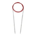 thumbnail image 1 of Uxcell Size US 6 Knitting Needles Circular Needle 47 inch Round Metal Stainless Steel Needle for Handmade Projects DIY Knitting Red, 1 of 5