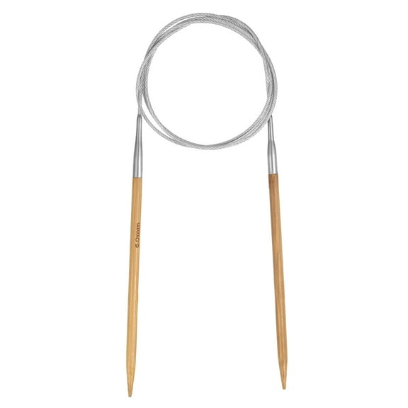 Uxcell Size US 8 (5mm) Bamboo Circular Knitting Needle 40 inch for Handmade Projects