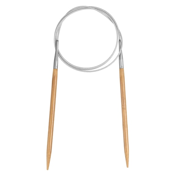 Uxcell Size US 9(5.5mm) Bamboo Steel Cable Circular Knitting Needle 40 inch for Handmade Projects
