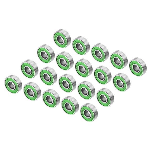 Uxcell Skateboard Bearings 608RS Deep Groove Ball Bearings, Green 20 Pack