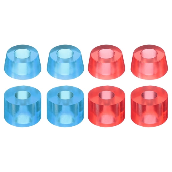 Uxcell Skateboard Bushings, 90A PU Long-Board Truck Bushings Rebuild Kit for Skateboard Part Transparent Red/Blue