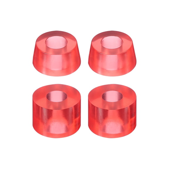 Uxcell Skateboard Bushings, 90A PU Long-Board Truck Bushings Rebuild Kit for Skateboard Parts Transparent Red