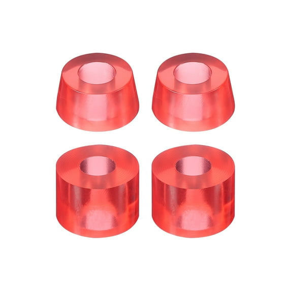 Uxcell Skateboard Bushings, 90A PU Long-Board Truck Bushings Rebuild Kit for Skateboard Parts Transparent Red