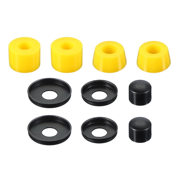 Uxcell Skateboard Bushings, 90A PU Long-Board Truck Rebuild Kit Bushings Washers Pivot Cups Yellow