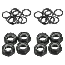 Uxcell Skateboard Lock Nuts Set 5/16 Skateboard Truck Axle Washers Spacer Hardware Repair Kit, Black 2 Set