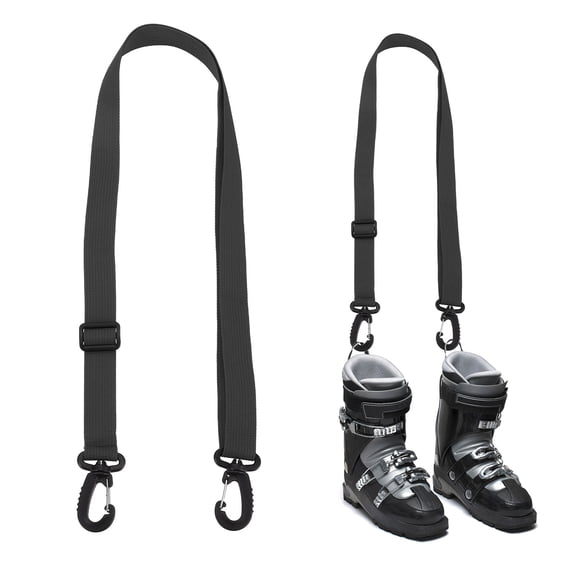 Uxcell Ski Boot Carrier Strap - Adjustable Snowboard Boots Carrying Strap Shoulder Sling Tote Leash - [Black-1IN]