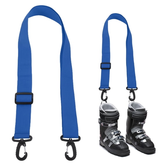 Uxcell Ski Boot Carrier Strap - Adjustable Snowboard Boots Carrying Strap Shoulder Sling Tote Leash - [Blue-1.5IN]