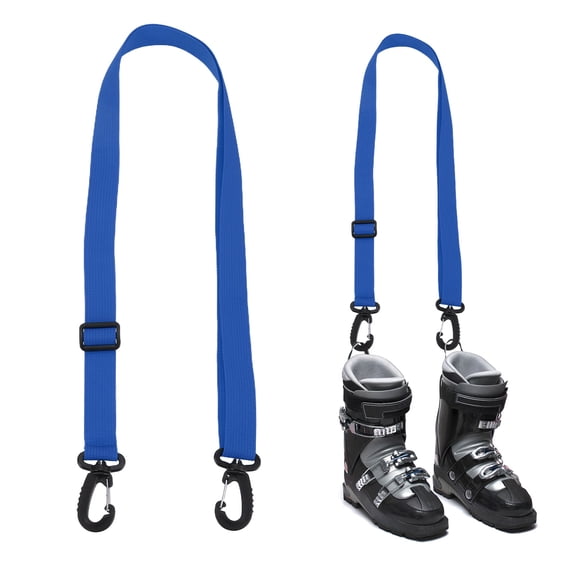Uxcell Ski Boot Carrier Strap - Adjustable Snowboard Boots Carrying Strap Shoulder Sling Tote Leash - [Blue-1IN]