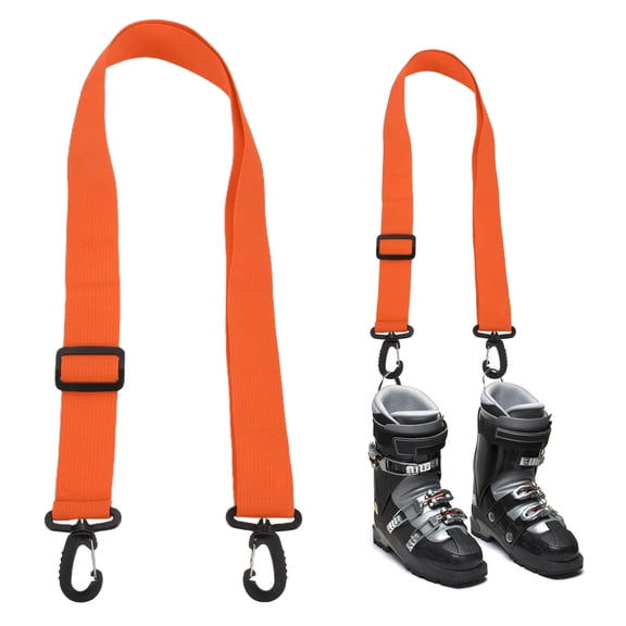 Uxcell Ski Boot Carrier Strap - Adjustable Snowboard Boots Carrying Strap Shoulder Sling Tote Leash - [Orange-1.5IN]
