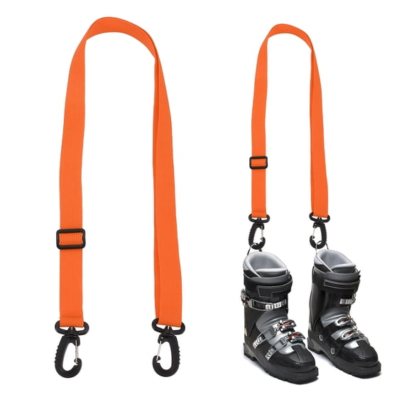 Uxcell Ski Boot Carrier Strap - Adjustable Snowboard Boots Carrying Strap Shoulder Sling Tote Leash - [Orange-1IN]