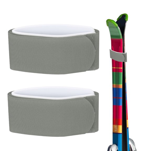 Uxcell Ski Fastener Straps [2Pcs] - Winter Sports Accessories Carrier Strap with Protective Pad - [Gray]