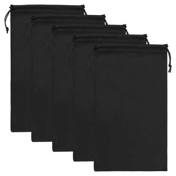 Uxcell Ski Goggle Bag, 5 Pcs Soft Microfiber Drawstring Pouch, 15cmx25cm, Black
