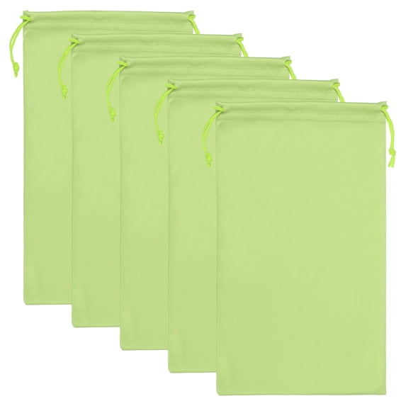 Uxcell Ski Goggle Bag, 5 Pcs Soft Microfiber Drawstring Pouch, 15cmx25cm, Green