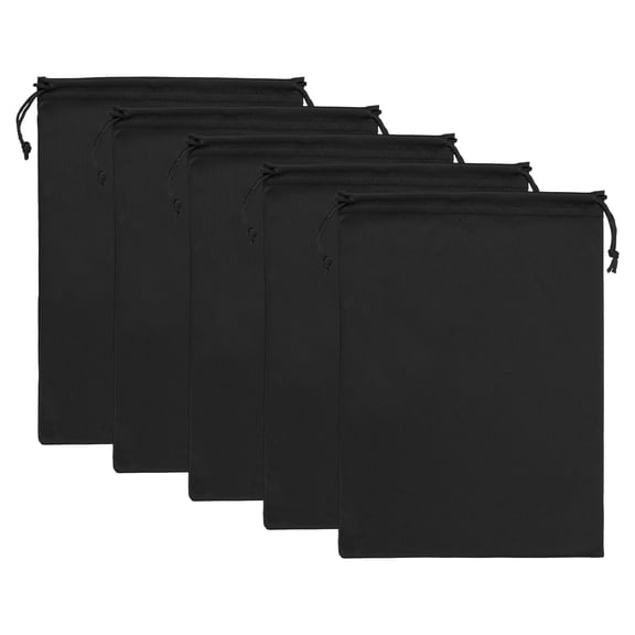 Uxcell Ski Goggle Bag, 5 Pcs Soft Microfiber Drawstring Pouch, 23cmx30cm, Black