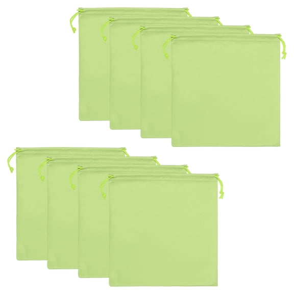 Uxcell Ski Goggle Bag, 8 Pcs Soft Microfiber Drawstring Pouch, 15cmx15cm, Green