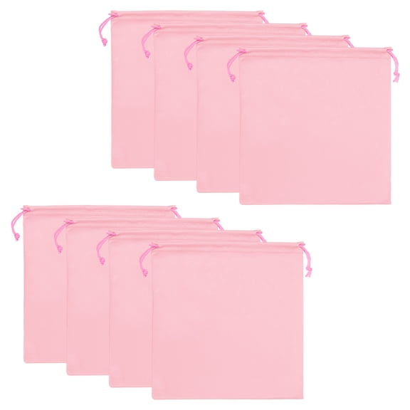 Uxcell Ski Goggle Bag, 8 Pcs Soft Microfiber Drawstring Pouch, 15cmx15cm, Pink
