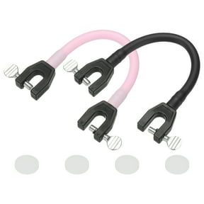 Uxcell Ski Tip Connector, Snowboard Clip Ski Training Aid Basic Turning Portable Durable Holder Skiing Accessories- Fit for (Beginners Skiing Training/Speed Control) 2 Pcs & Black/Pink